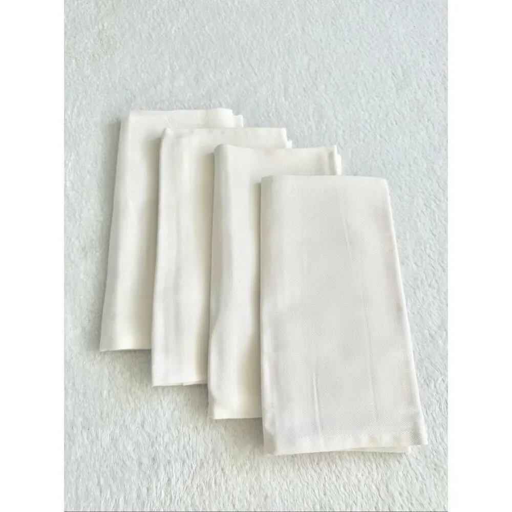 Set of four white cloth napkins set - 19 x 19 1/2 inches